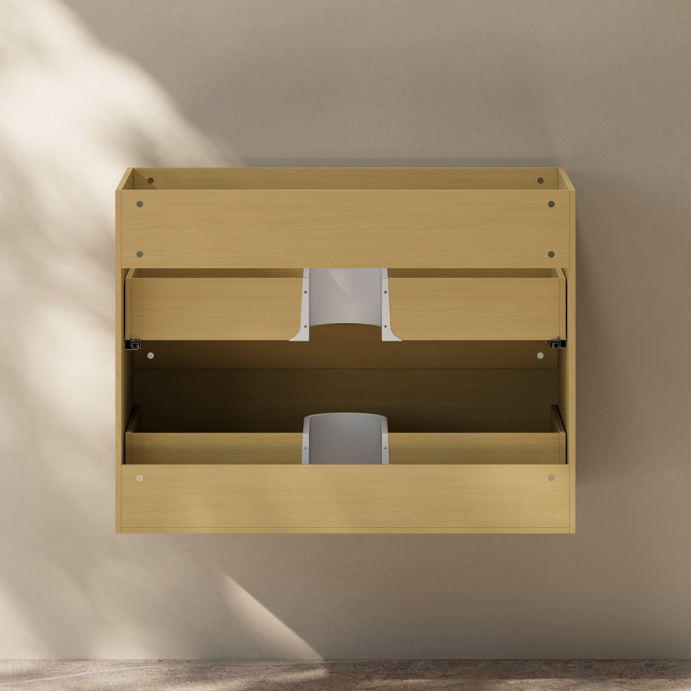 Liberte 30" Wall-Mounted Bathroom Vanity Cabinet without Top in Natural Oak