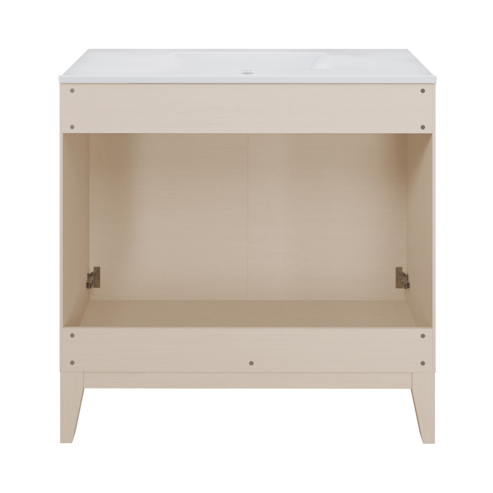 Cascade 30" Freestanding Bathroom Vanity in White Oak with Sink Top