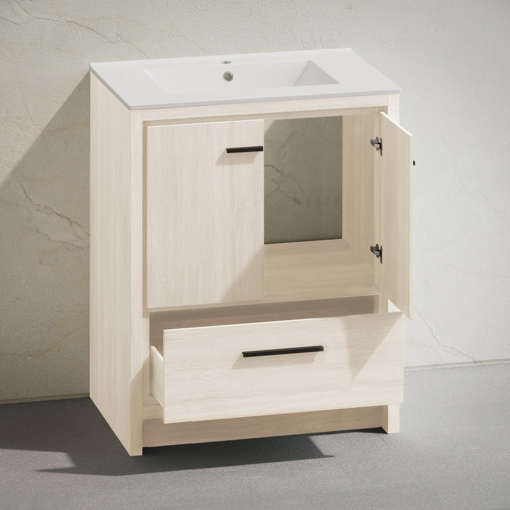 Virage 30" Freestanding Bathroom Vanity in White Oak