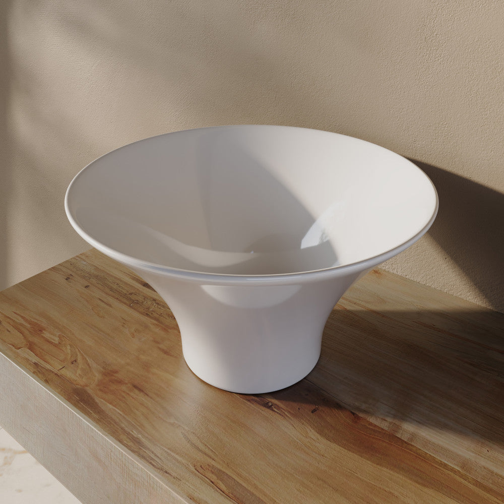 Ivy 16.5" Round Vessel Sink in Glossy White