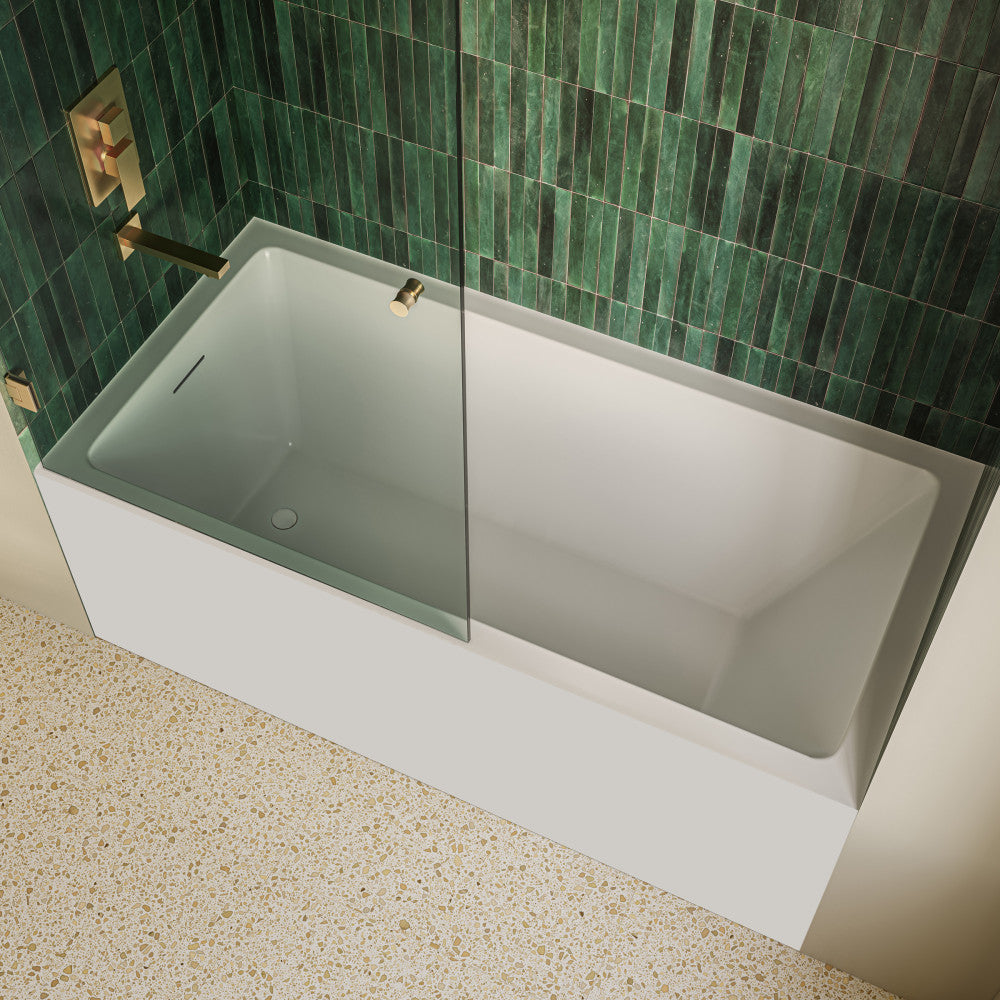 Voltaire 60 x 36 Skirted Left Drain Soaking Apron Bathtub in Glossy White with Integrated Overflow, Drain Included