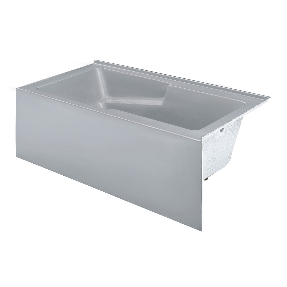 Voltaire 60 x 32 Right Drain Soaking Alcove Corner Apron Bathtub in Matte Gray