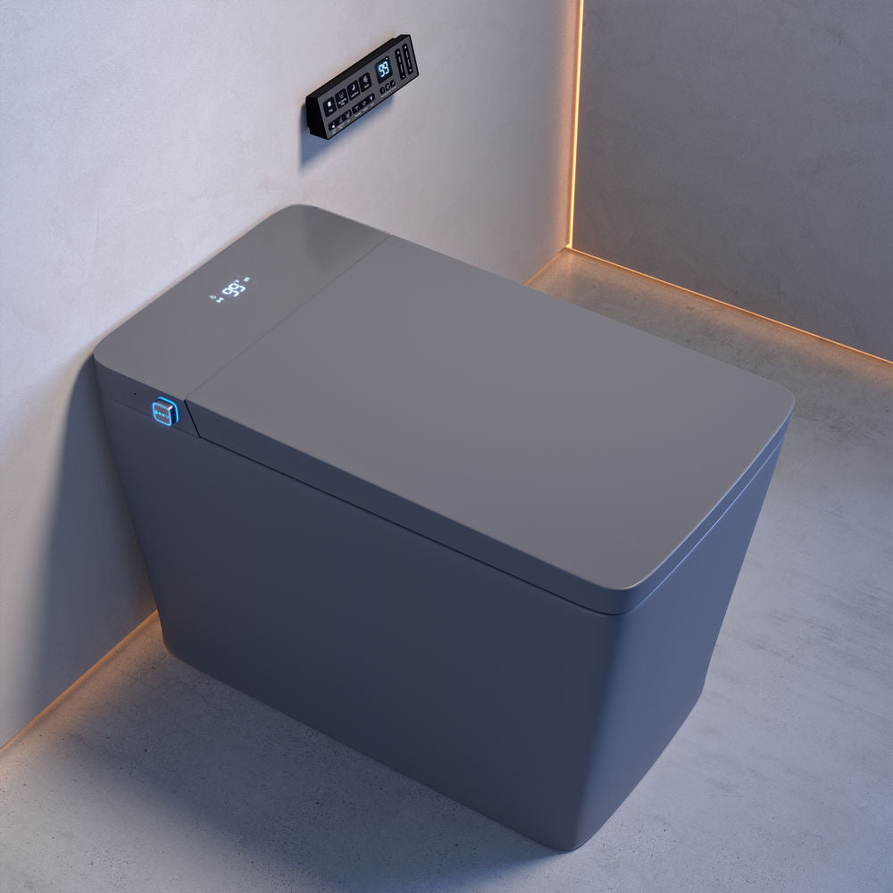 Concorde One Piece Smart Toilet 1.28 GPF in Matte Gray with Heated Bidet, Air Drying, Night Light, Foot Sensor