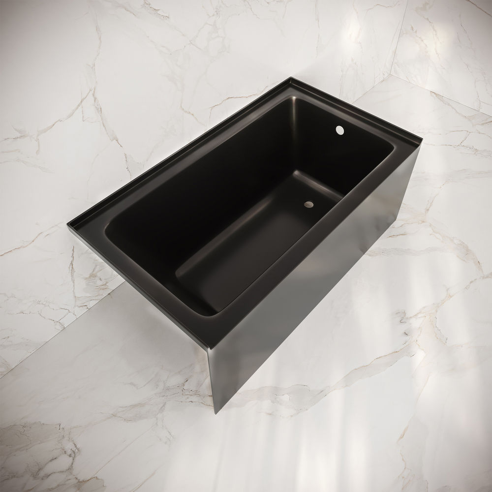 Voltaire 54 x 30 Skirted Right Drain Soaking Apron Bathtub in Glossy Black
