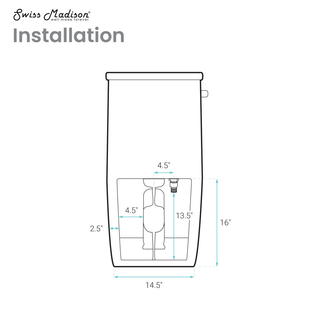 St. Tropez One-Piece Elongated Toilet Side Flush 1.28 gpf