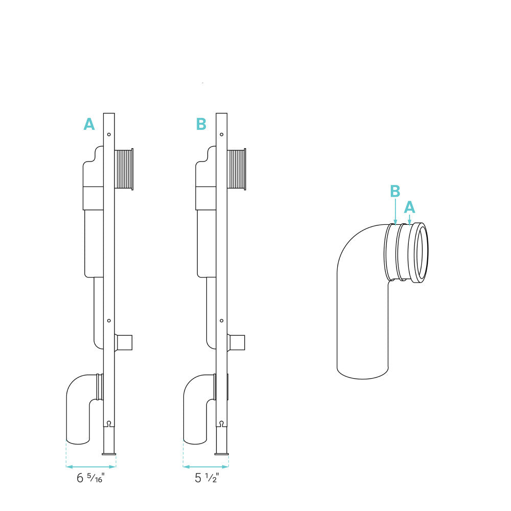 Fantome M 2x6 Concealed In-Wall Toilet Tank Carrier System