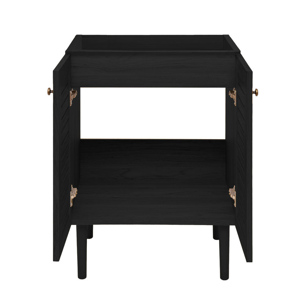 Bron 24" Freestanding Bathroom Vanity Cabinet without Top in Black Oak