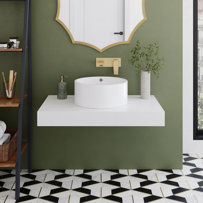 Monaco 36" Floating Bathroom Shelf in Glossy White (SM-VS252)