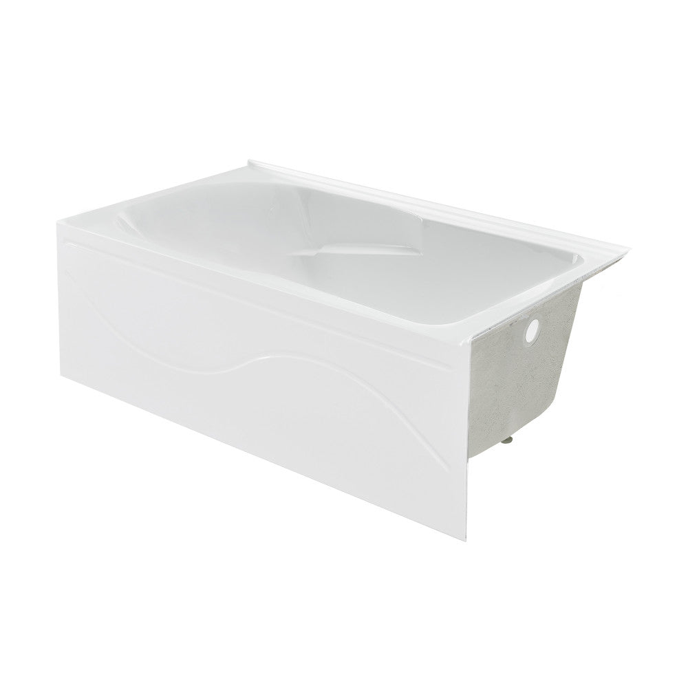 Ivy 54 x 30 Right Drain Soaking Alcove Corner Apron Bathtub in Glossy White
