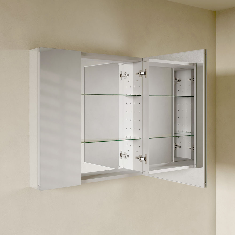 Cache 30 x 30 Rectangle Recessed/Wall Mount Medicine Cabinet with Mirrored Sides