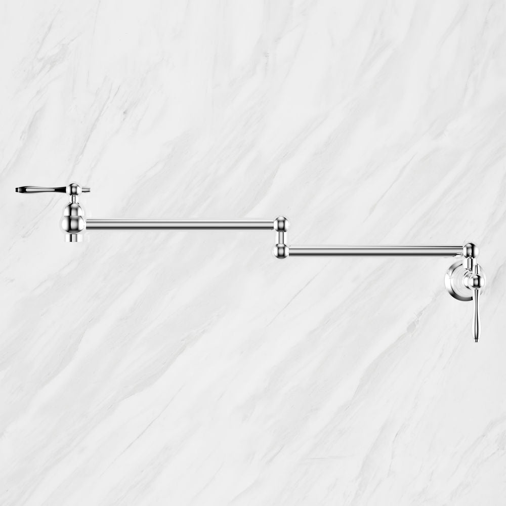 Plaisir Retractable Wall Mount Pot Filler Faucet in Polished Chrome