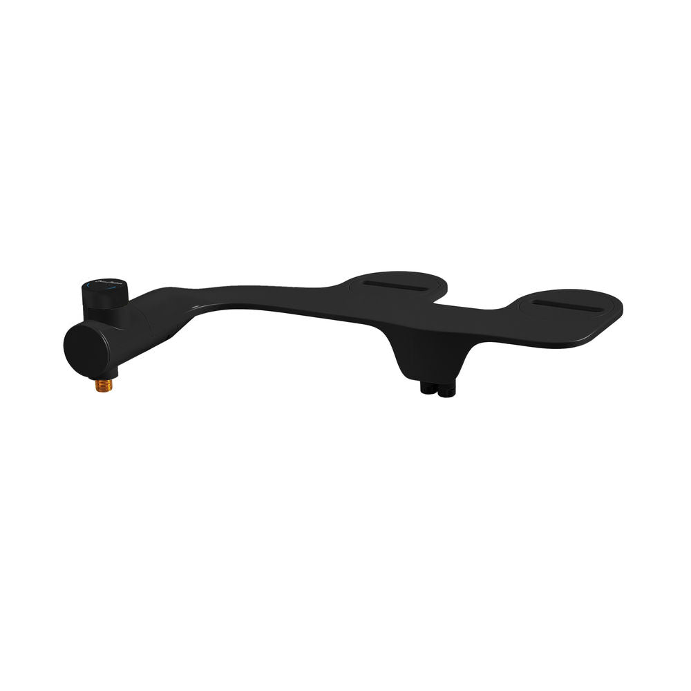 Aqua Non-Electric Bidet Toilet Attachment in Glossy Black with Black Knob