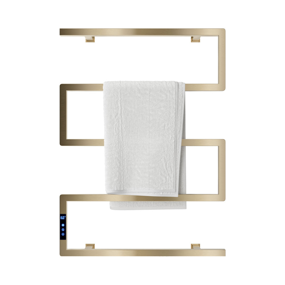 Voltaire 5-Bar Electric Towel Warmer in Swiss Gold with Timer