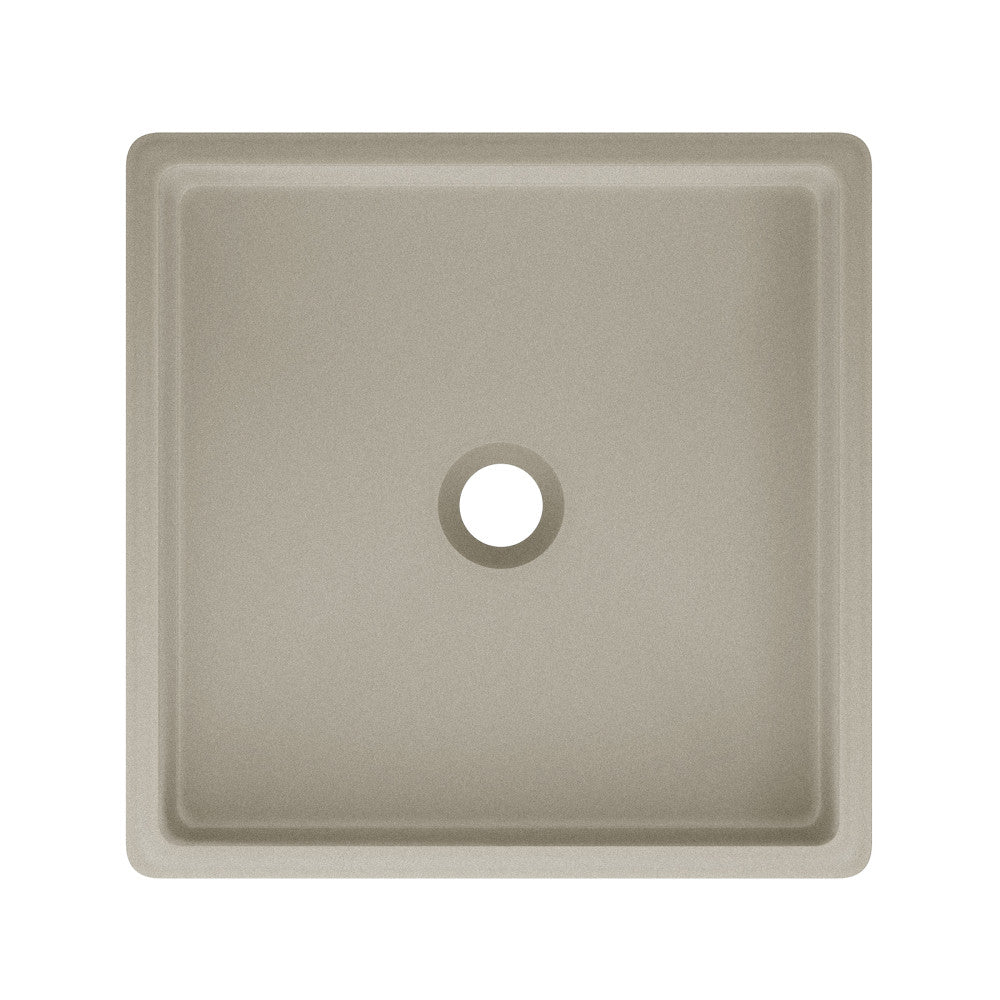 Lisse 15.5" Concrete Square Vessel Sink in Matte Taupe