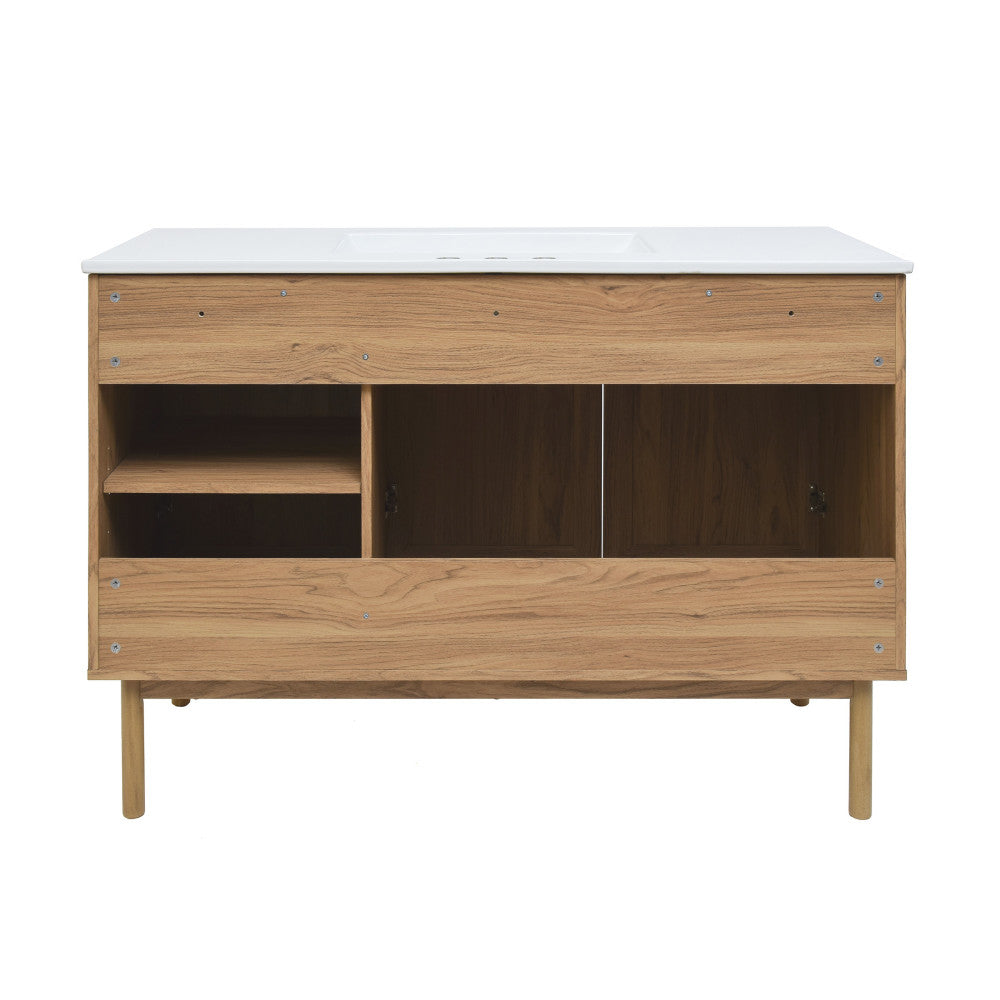 Classe 48" Freestanding Bathroom Vanity in Golden Oak with 3-Hole Widespread Sink Top