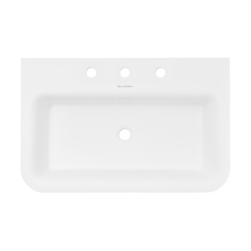 Ivy 32" Solid Surface Console Sink in Matte Black