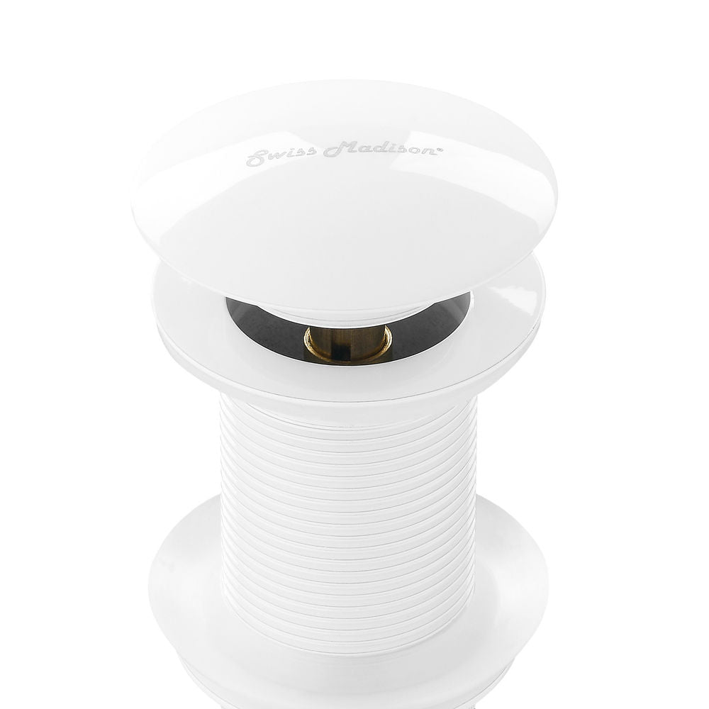 Residential Non-Overflow Pop Up Sink Drain 1.75 in Glossy White