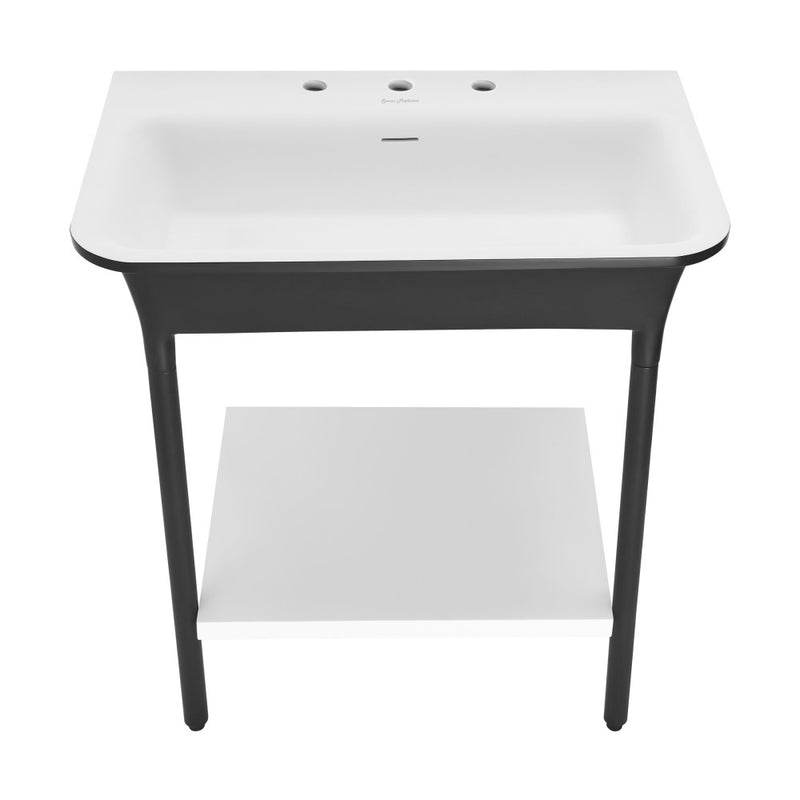 Ivy 32" Solid Surface Console Sink in Matte Black