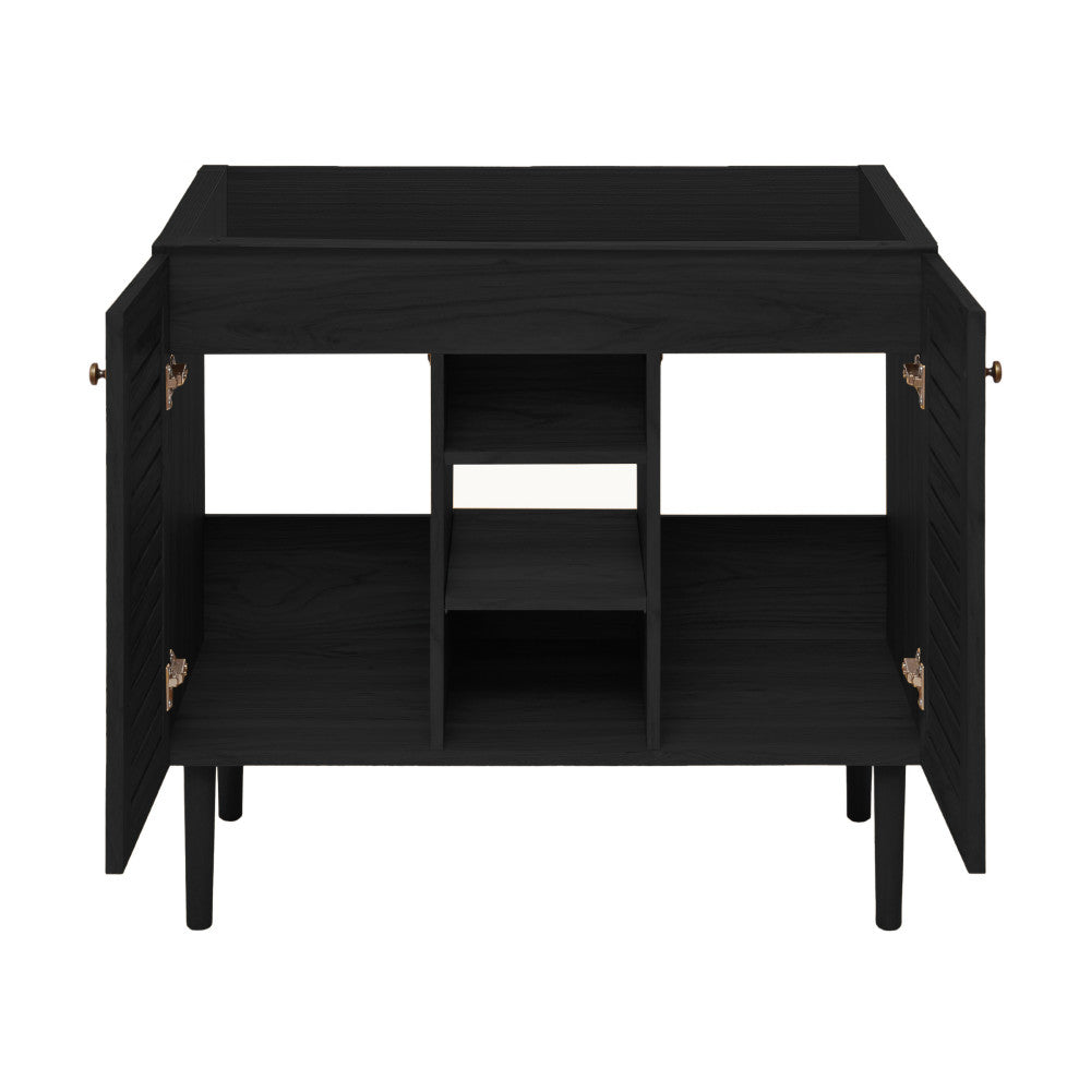 Bron 36" Freestanding Bathroom Vanity Cabinet without Top in Black Oak