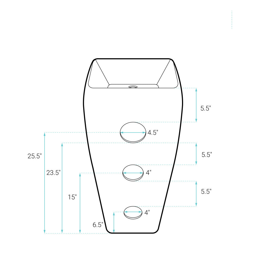 Carre One Piece Pedestal Sink