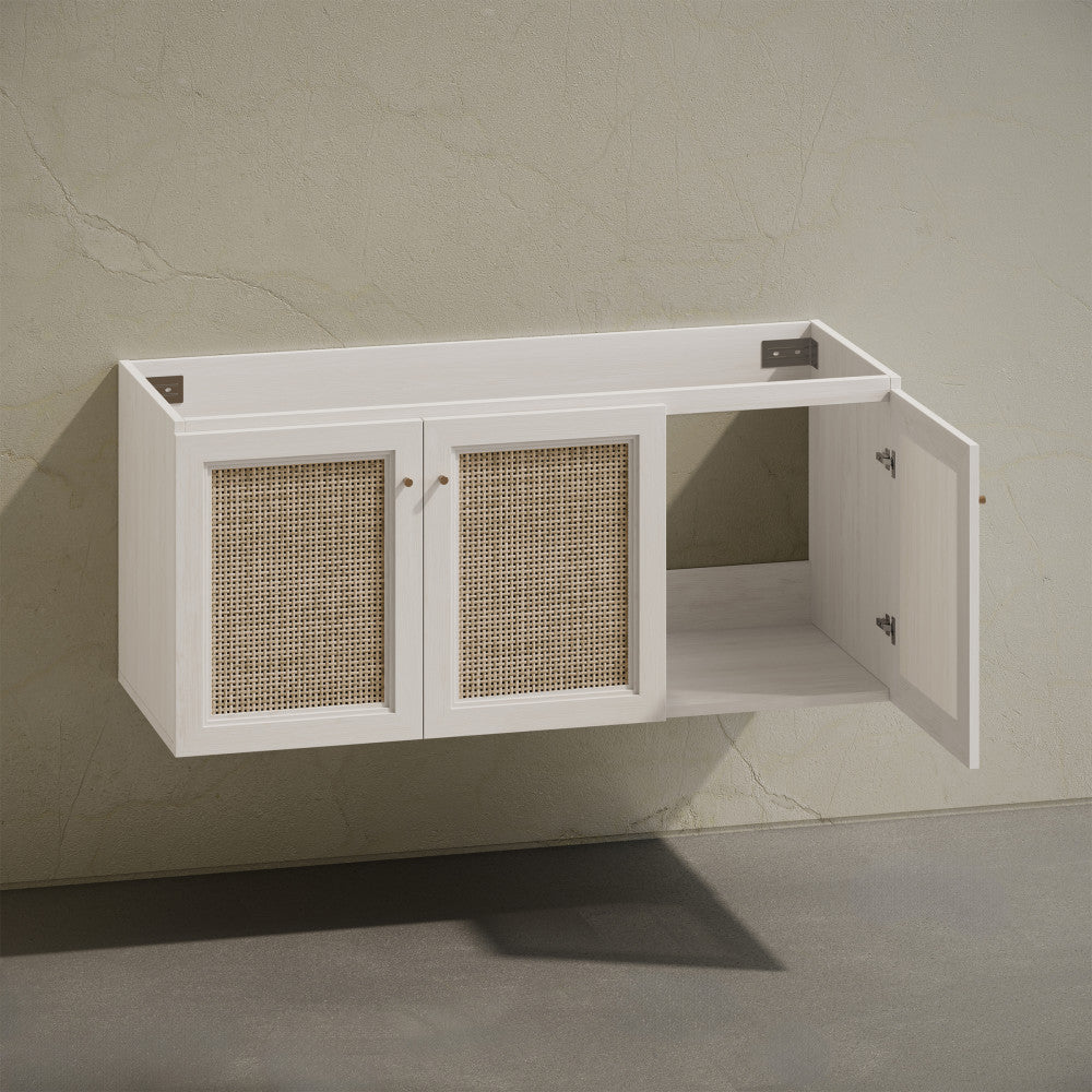 Classe 48" Wall-Mounted Bathroom Vanity in White Oak without Sink Top