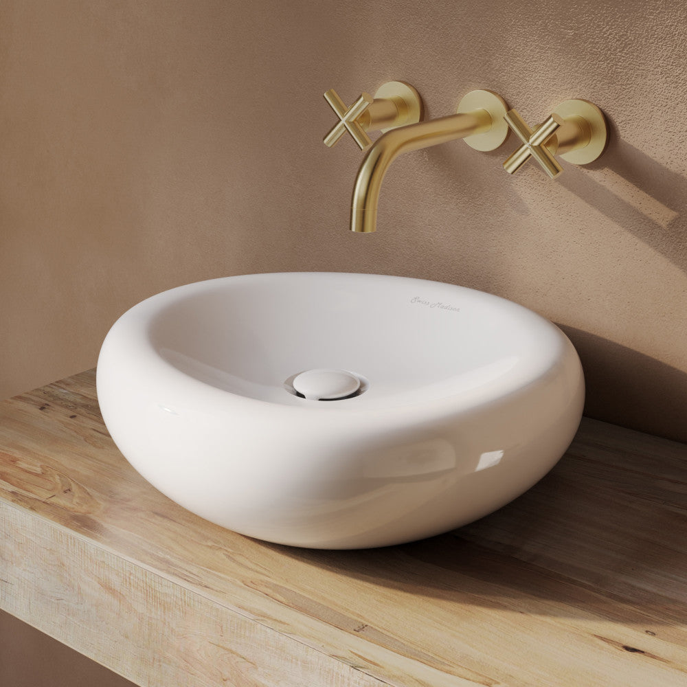 Nanterre 16" Round Vessel Sink in Glossy White