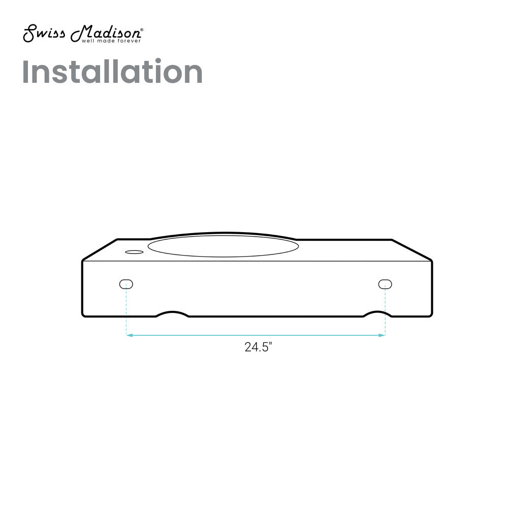 Chateau 30" Right Side Faucet Wall-Mount Bathroom Sink in Matte Black