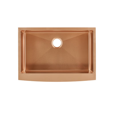 Rivage 30 x 21  Stainless Steel, Single Basin, Farmhouse Kitchen Sink with Apron in Rose Gold