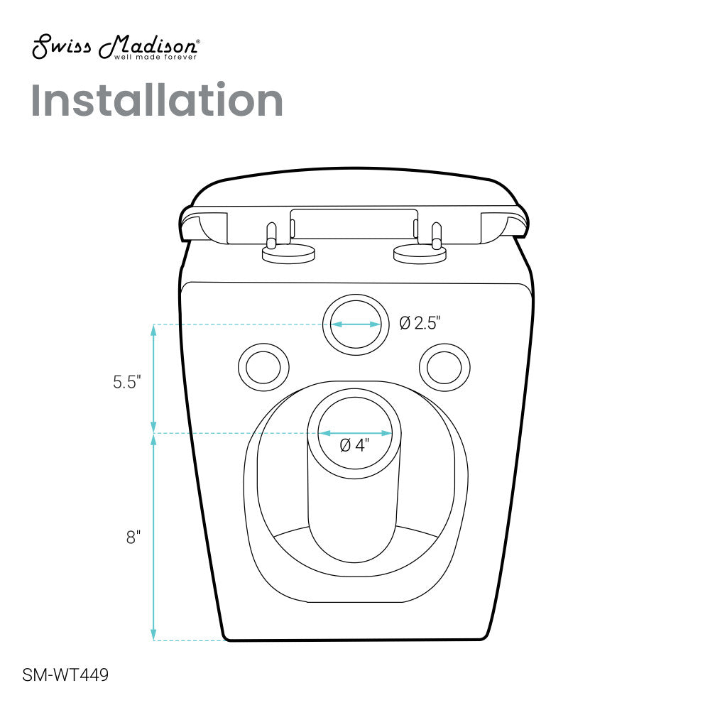 St. Tropez Wall Hung Toilet Bundle (SM-WT449, SM-WC424, SM-WC001C)