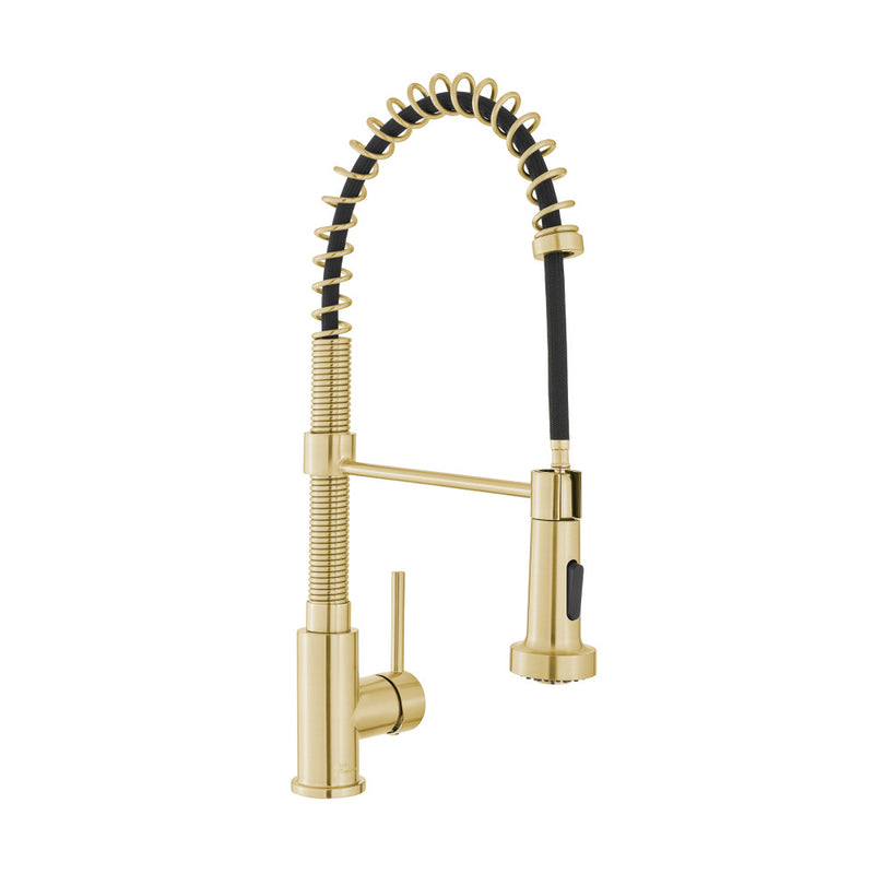 Nouvet Single Handle, Pull-Down Kitchen Faucet in Brushed Gold
