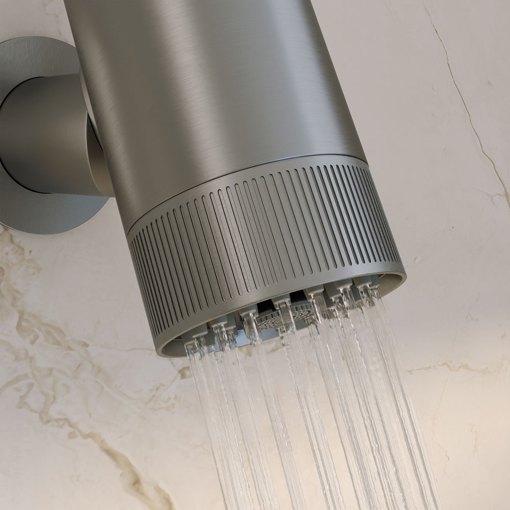 Lumiere 2-Spray Patterns 2.5 GPM Wall Mount Fixed Shower Head in Brushed Nickel