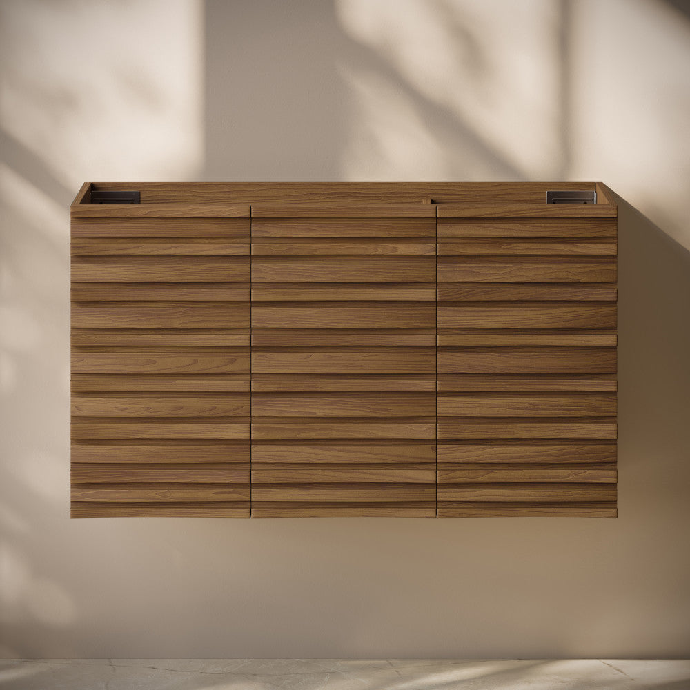Cascade 36" Wall-Mounted Bathroom Vanity Cabinet without Top in Brown Oak