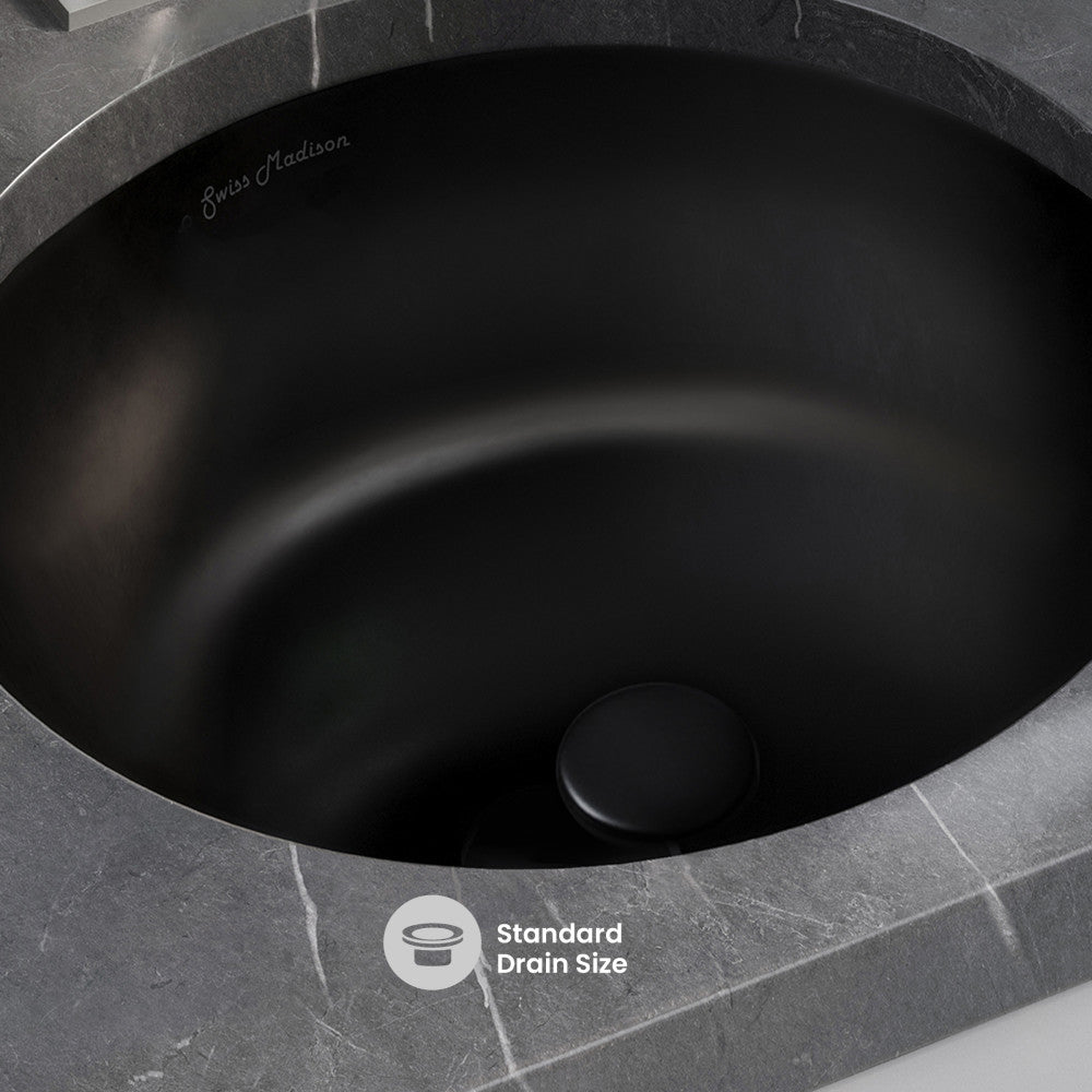 Monaco 16" Ceramic Undermount Bathroom Sink in Matte Black