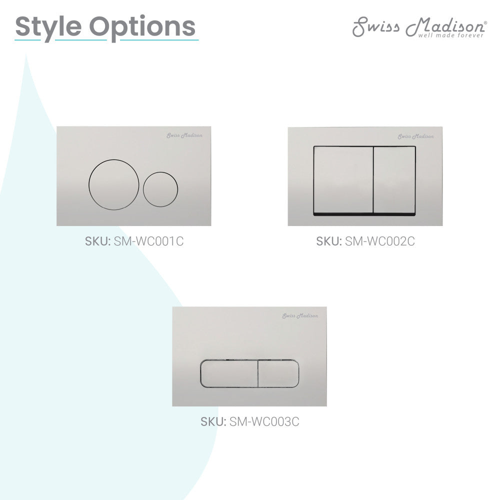 Monaco Wall Mount Actuator Flush Push Button Plate