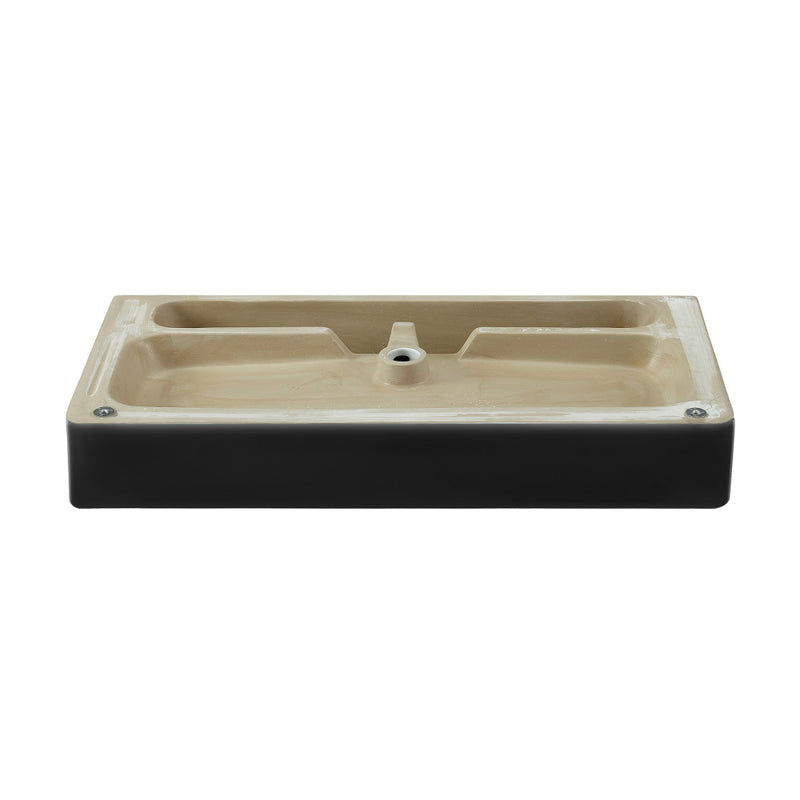 Carre 36 Ceramic Console Sink Matte Black Basin Black Legs