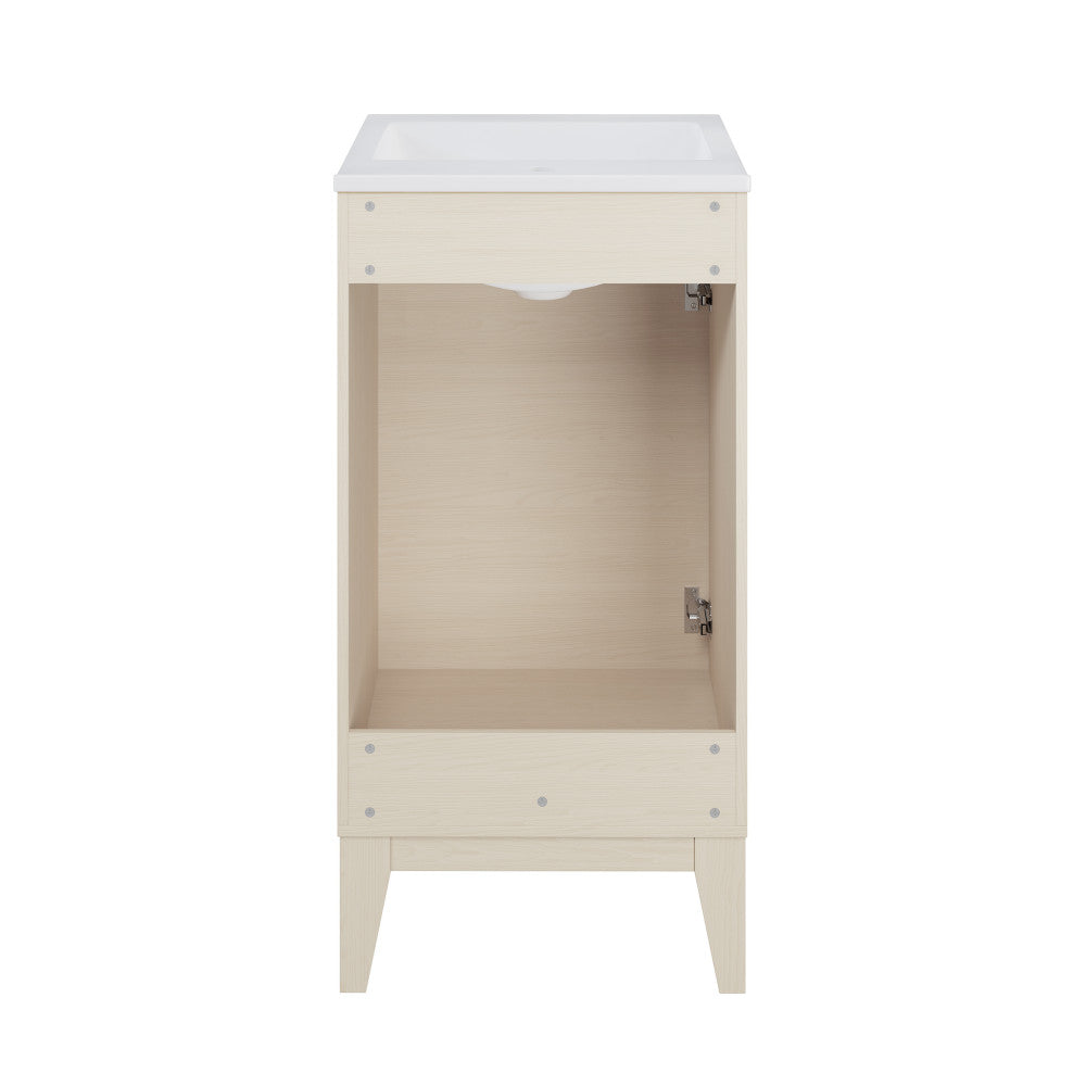 Cascade 18" Freestanding Bathroom Vanity in White Oak with Sink Top