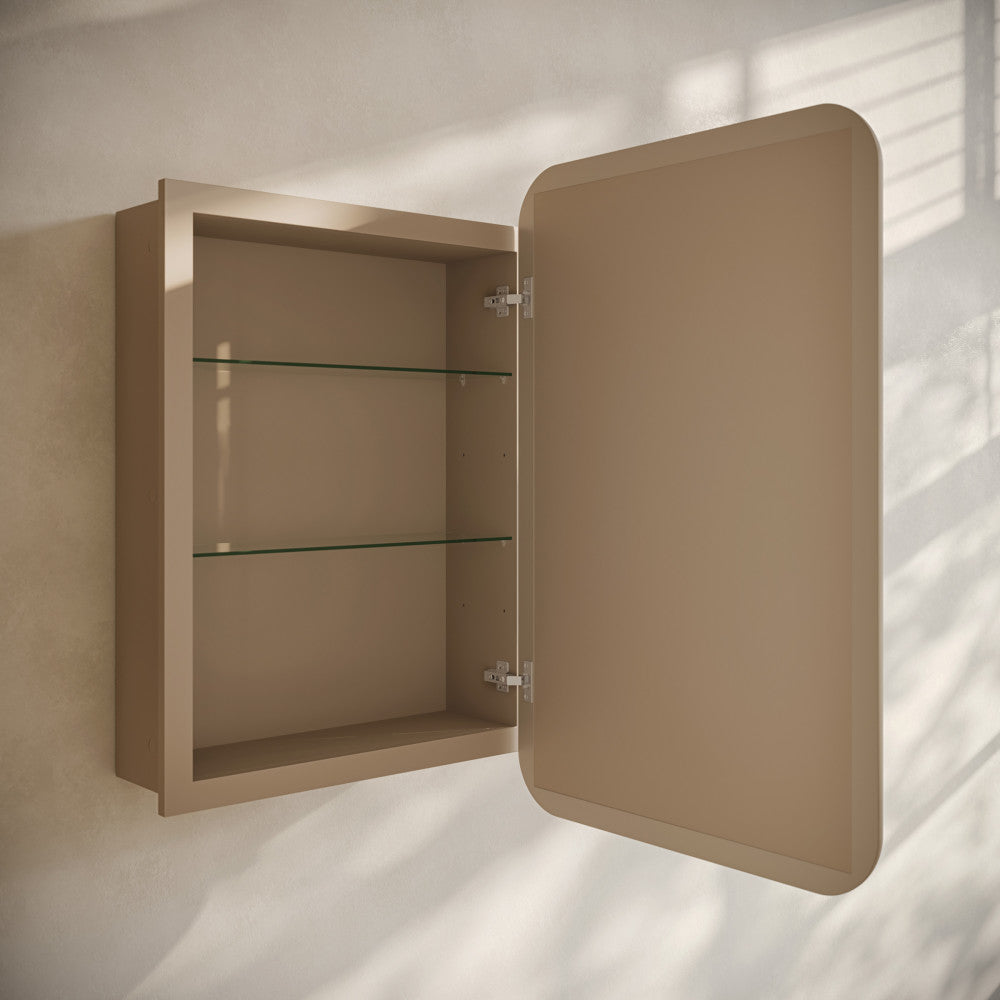 Plaisir 18 x 27 Recessed/Wall Mount Medicine Cabinet with Mirror in Sand