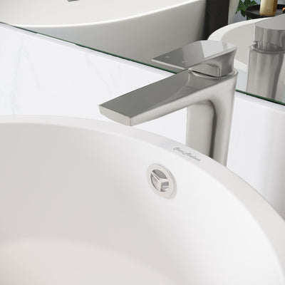 Monaco Single Hole, Single-Handle, High Arc Bathroom Faucet in Brushed Nickel