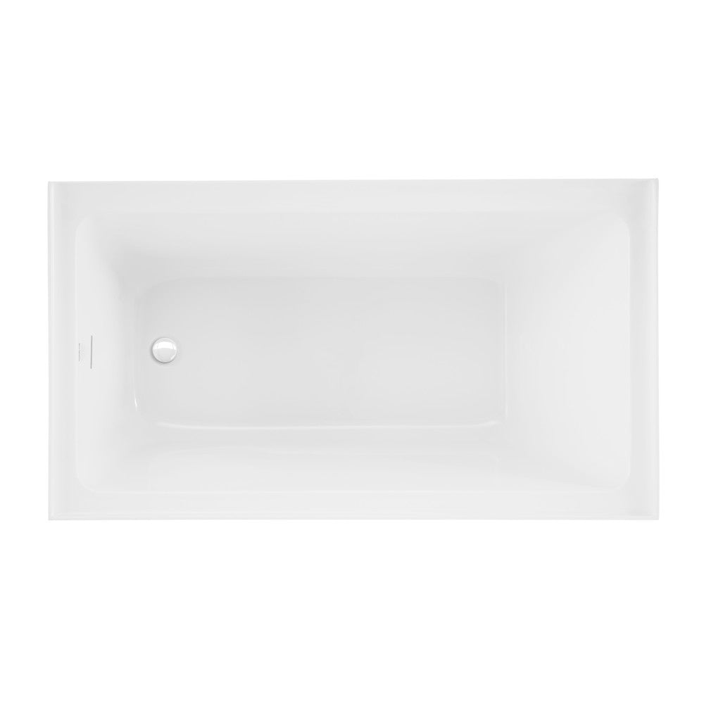 Voltaire 54 x 30 Skirted Left Drain Soaking Apron Bathtub in Glossy White with Integrated Overflow, Drain Included