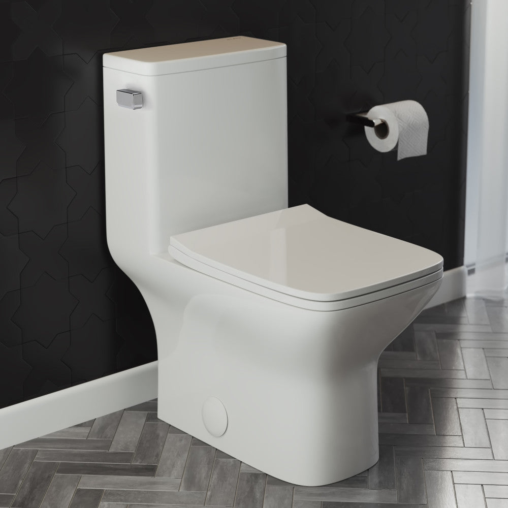 Carre One Piece Square Toilet Left Side Flush, 10