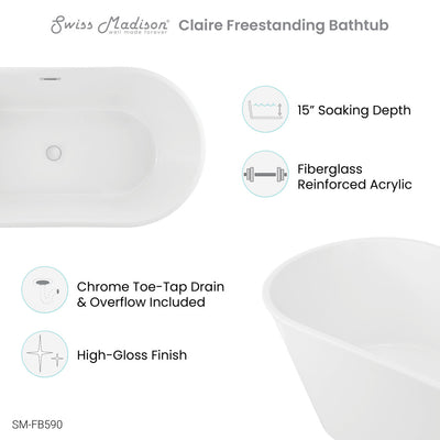 Claire 60" Freestanding Bathtub