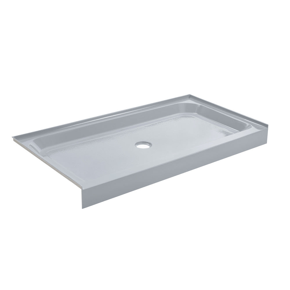 Voltaire 60" x 30" Single-Threshold, Center Drain, Shower Base in Gray