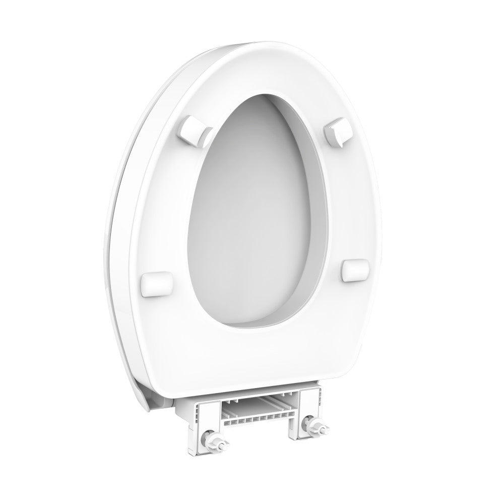 Ryse 3 in. Raised Elongated Soft Close ADA Compliant Toilet Seat in Glossy White