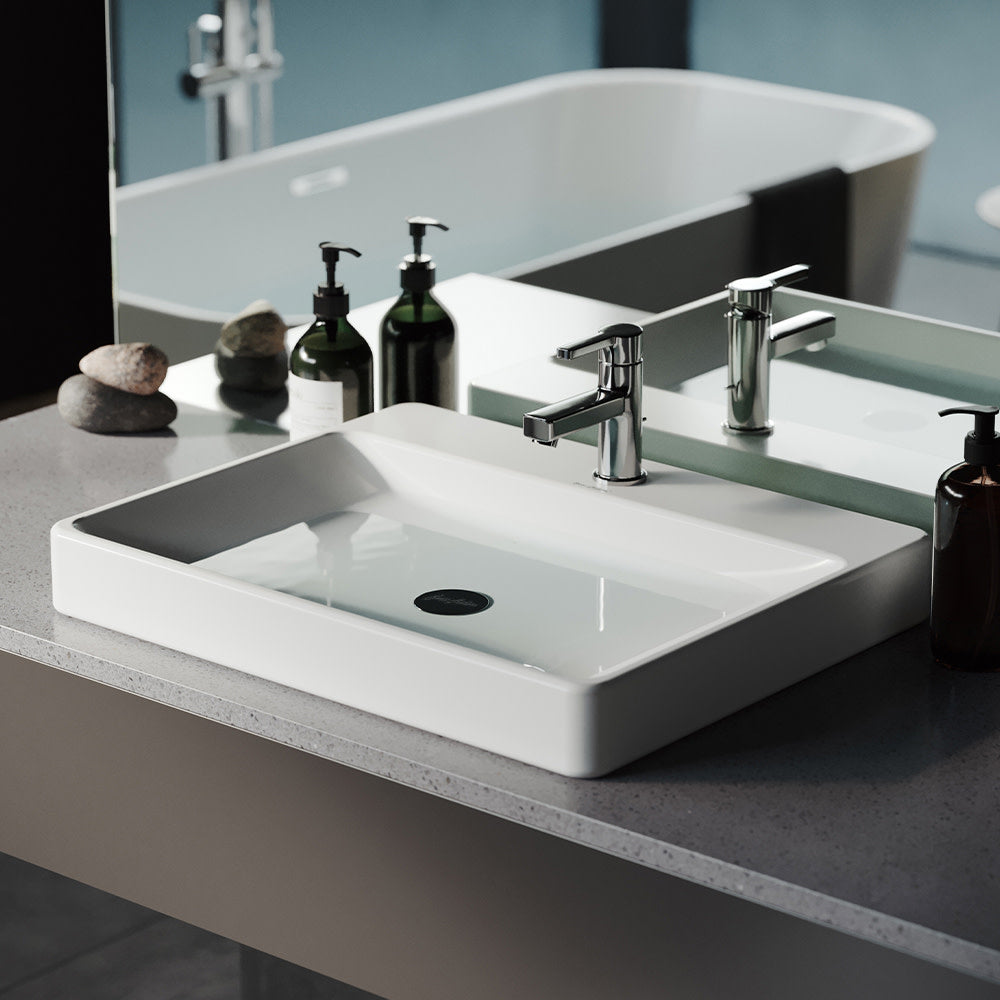 Carre Large Rectangle Vessel Sink – Swiss Madison - well made forever