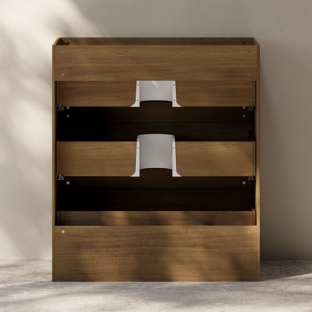 Liberte 30" Freestanding Bathroom Vanity Cabinet without Top in Brown Oak
