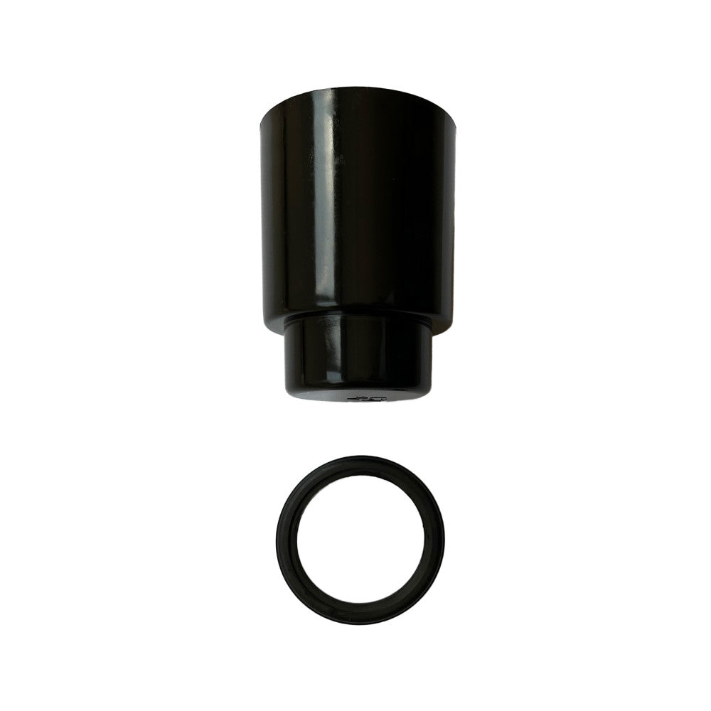In-wall carrier gasket and rubber ring, black, toilet replacement part.
