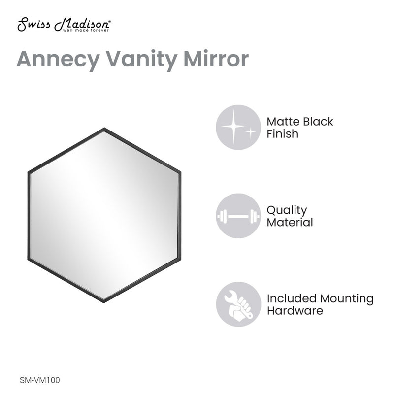 Annecy 39" Vanity Mirror in Phantom Black