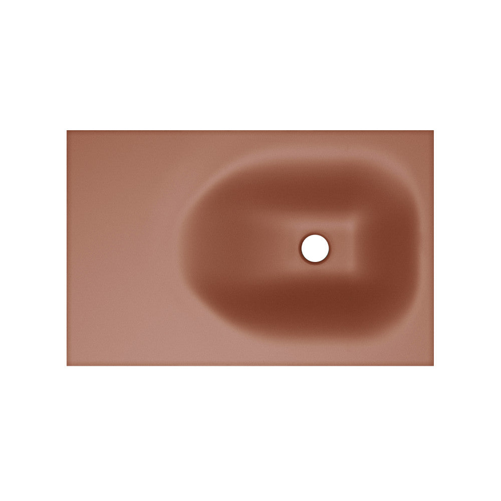 Lisse 24" Rectangle Concrete Wall-Mount Bathroom Sink in Terracotta with Matte Black Frame