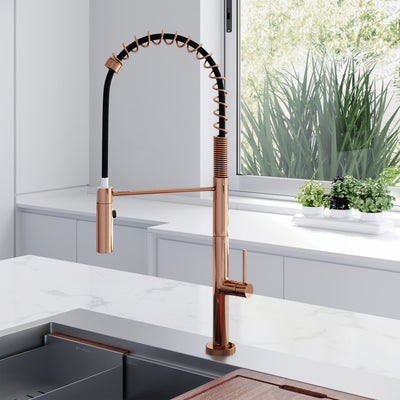 Chalet Single Handle, Pull-Down Kitchen Faucet in Rose Gold