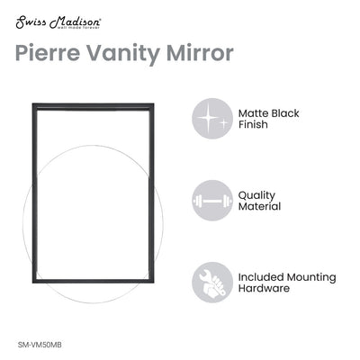 Pierre 35.5" Vanity Mirror in Matte Black